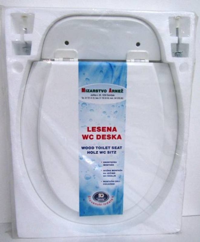 WC pokrov lesen plastificiran bel