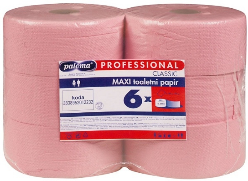 WC papir Jumbo maxi roza sr.4cm 6/1 P