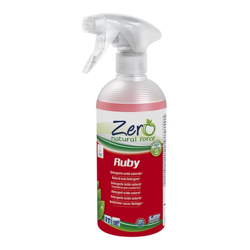 Čistilo za sanitarije Ruby ZERO ECOLABEL, 500 ml z razpršilko, SUTTER