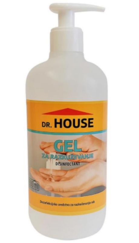 Razkužilo za roke in površine 500ml Dr. House Gel