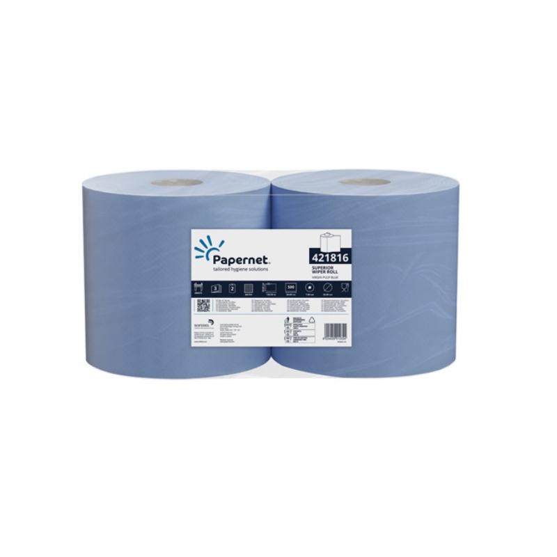 Industrijske brisače Jumbo Superior modre, 2/1, 3. sl, Papernet